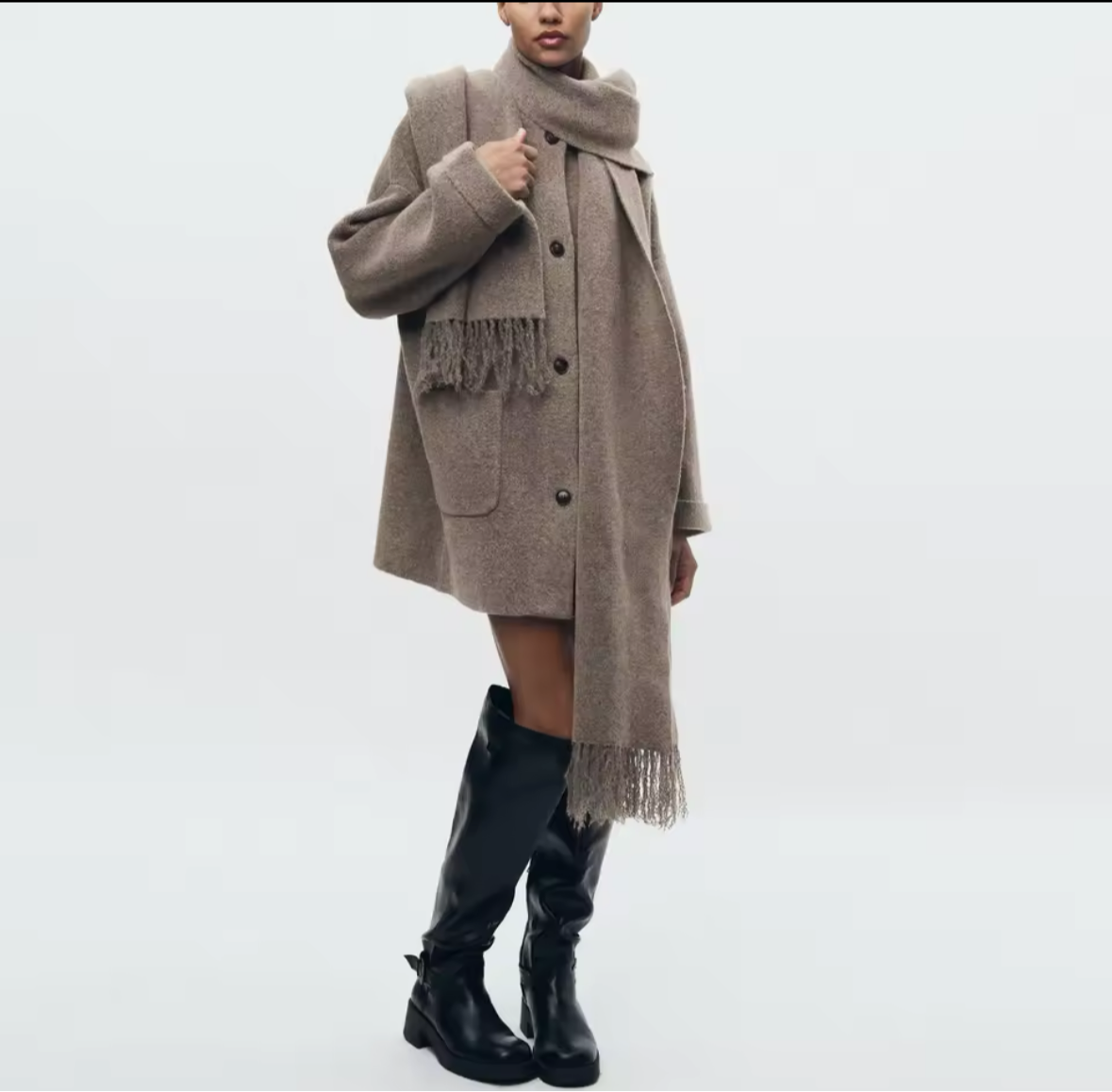 Casual Strickjacke mit Schal Luxtale store