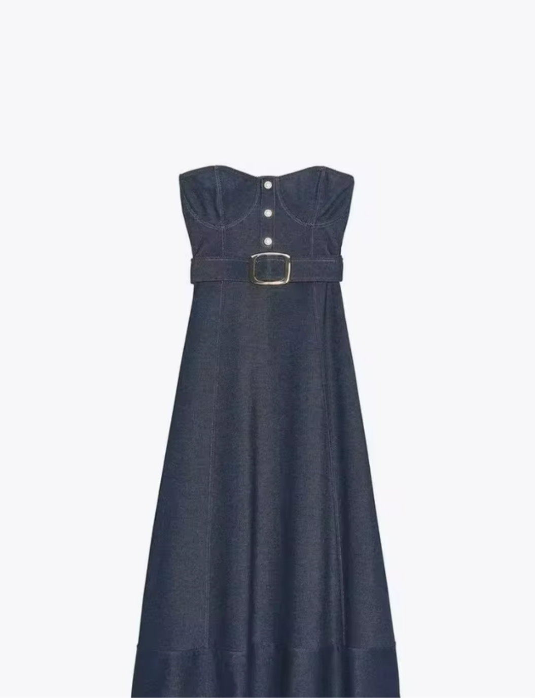 Trägerloses Denim Kleid
