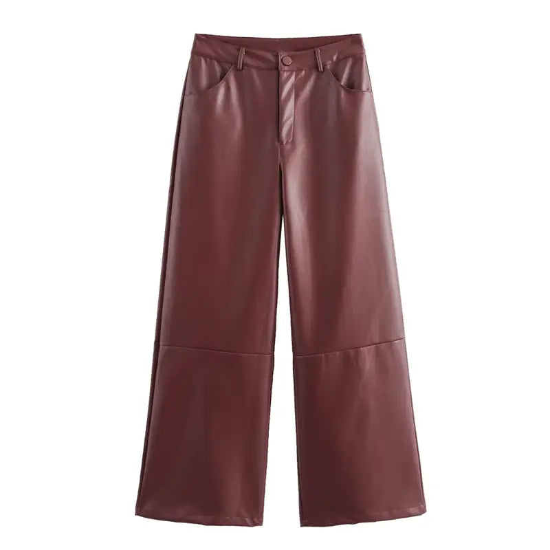 Kunslederhose Burgundy