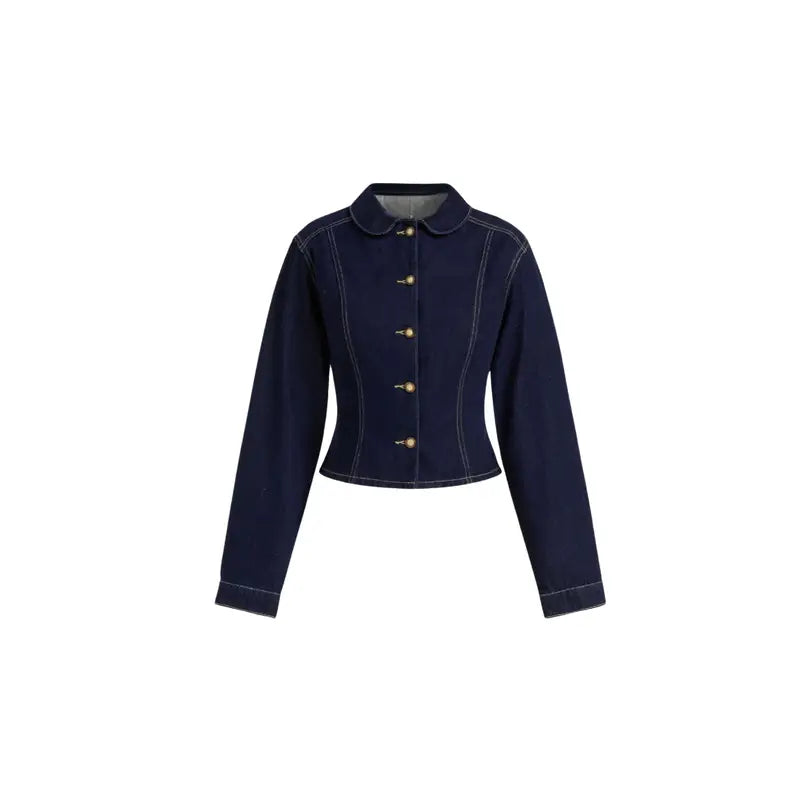 Jeansjacke mit Knopfdetail